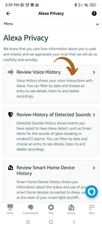 Finding Alexa Voice Recording Step 3
