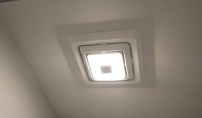 Broan-NuTone SPK80L installed on the ceiling with light on
