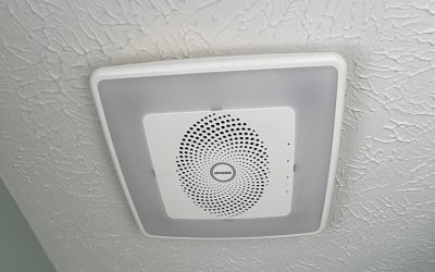 Broan-NuTone Sensonic installed on the bathroom ceiling