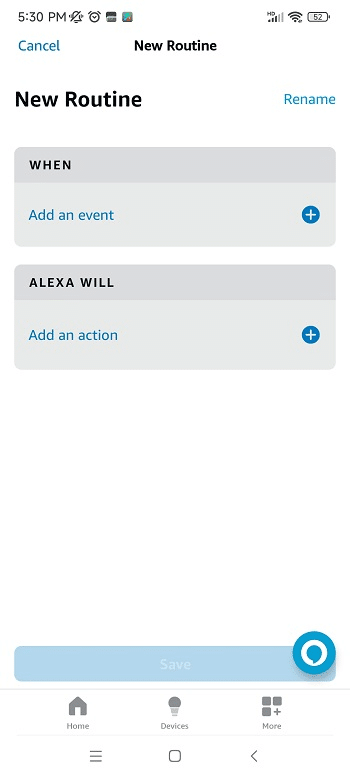 Creating new Alexa routine